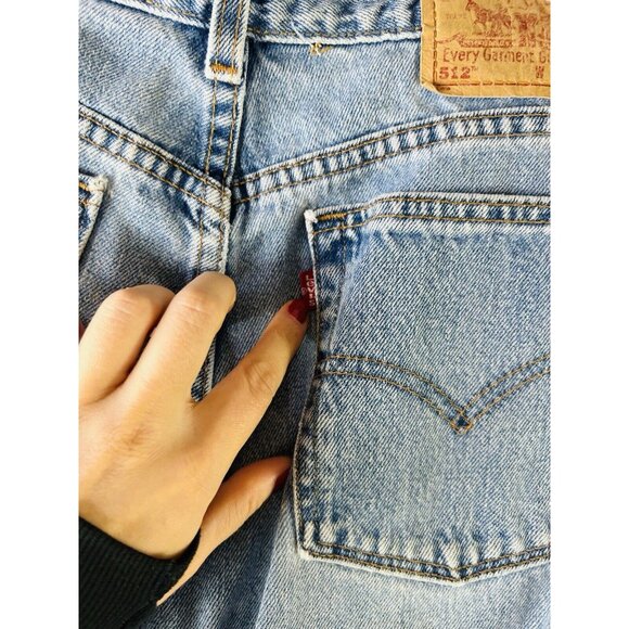 Vintage Y2K Levis 512 Slim Fit Tapered Leg Lightwash JEans USA Womens 14 Short - Picture 11 of 12